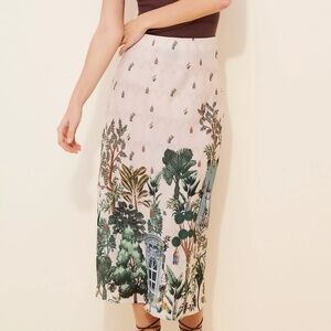 Ranna Gill Bohemian Novelty Windows on the World Slip Bias Skirt M